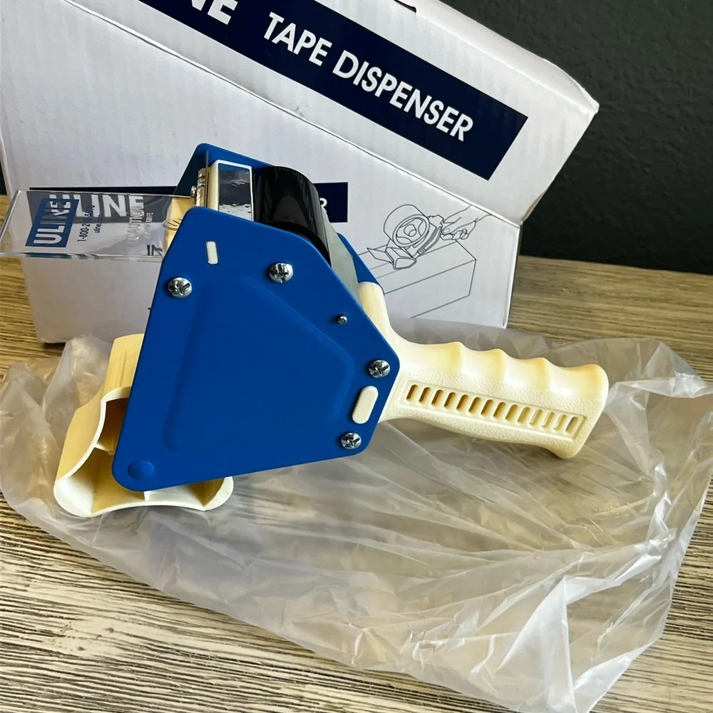 🆕 Uline H-150 Blue and Cream Tape Dispenser